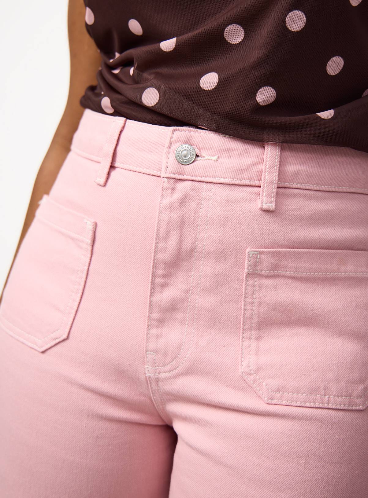 Pink Cropped Wide Leg Jeans 10 - Image 3